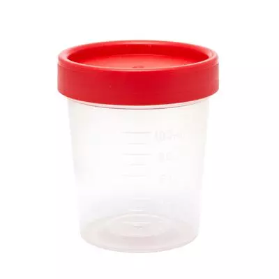 Envase Colector de Orina de 120 ml - Rojo