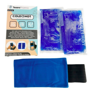 Pack de 2 Bolsas de Gel Frío y Calor Reutilizables (26 x 15 cm) con Funda Multiposición en Caja